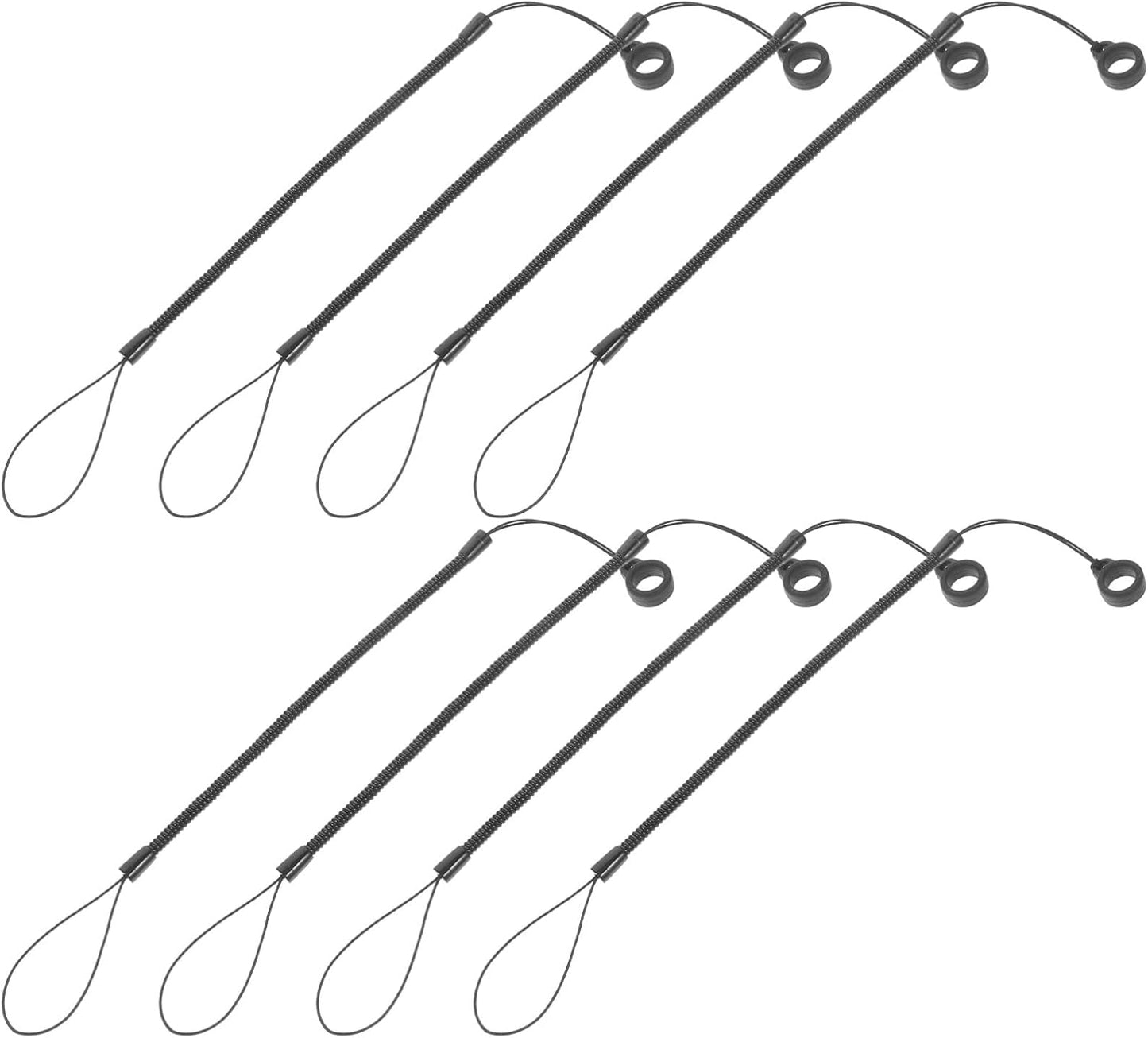 NUOBESTY 8pcs Plastic Elastic Tether Lanyard for Touch Pens, Retractable Coiled Spring Anti-Lost Stylus Pen Tether with
