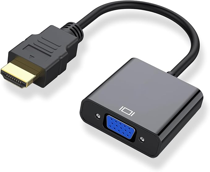 VGA to HDMI Adapter Cable – Uni-Directional 1080P HDMI to VGA Converter for PC, Laptop, Xbox, Roku, TV Box – Gold-Plated, Plug & Play, Monitor Compatible