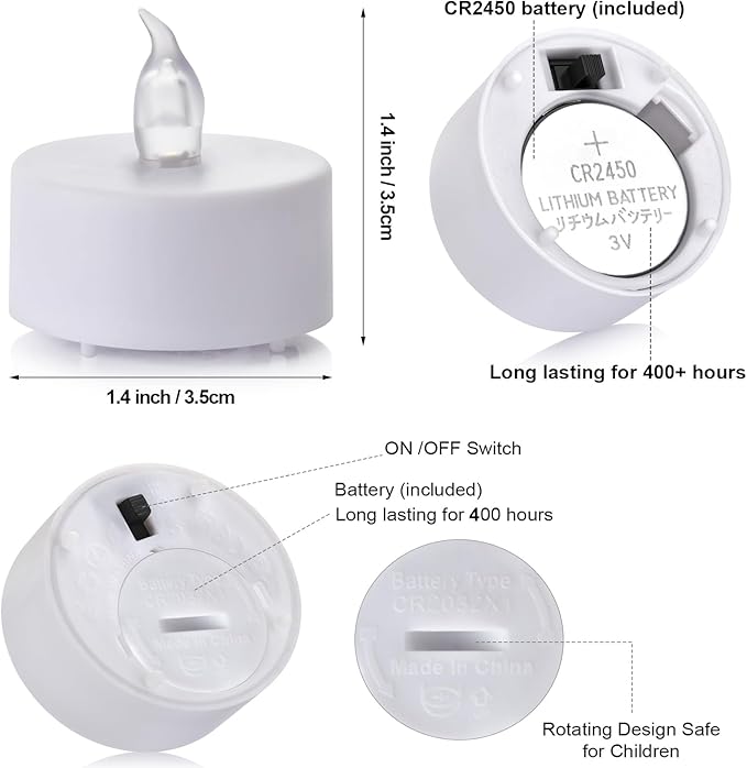 Hanzim Tea Light Candles with Remote Control,Flickering Flameless LED Candle,Long Lasting 400+Hours,Battery Operated with Timer for Home Decoration Seasonal &Festival Celebration WarmWhite (5pcs)