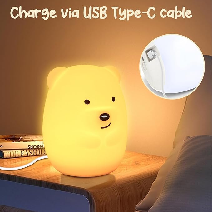 Night Light for Kids Cute Night Lamp Baby Night Light for Nursery 9 Color Changing Silicone Remote Sleep Timer for Toddler/Baby/Girls/Boys/Bedroom/Nursery