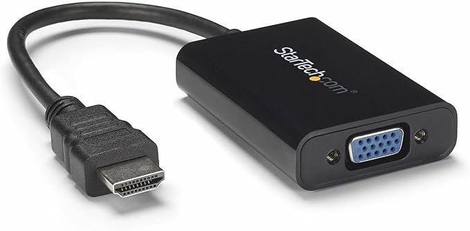 StarTech.com HDMI to VGA Adapter – 1920x1080 – HDMI Converter with Audio Output – VGA to HDMI Monitor Adapter (HD2VGAA2),Black