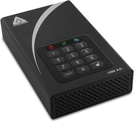 Apricorn 8TB Aegis Padlock DT 256-Bit Encryption USB 3 Hard Drive (ADT-3PL256-8000)
