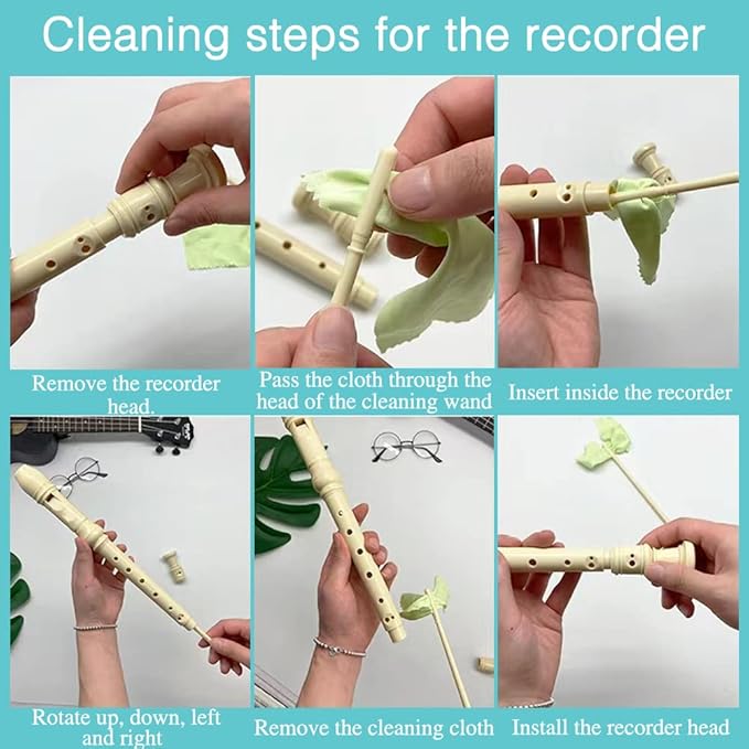 Soprano Recorder Baroque style German style C Key 8 Holes Soprano Recorder for Beginners Kids students(German, ivory white)