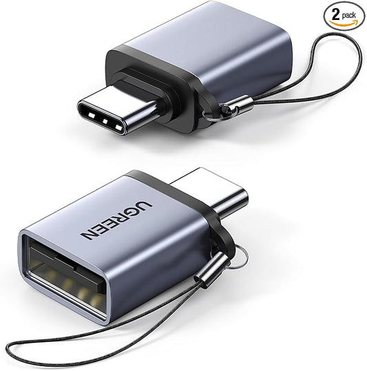 UGREEN USB-C Adapter (2 Pack), USB-C Male to USB 3.0 Female Adapter for MacBook Pro, iPhone 15 Plus, iPad Pro and More Type-C or Thunderbolt 3 Devices