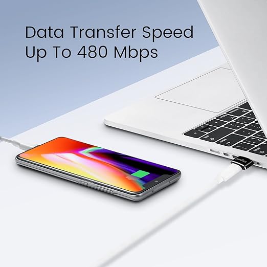 Perixx PERIPRO-408 USB C Female to USB A Male Adapter - Data Transfer & Charging Adapter for iPhone 12 13 Mini Pro, Galaxy Note, iPad & Pixels Smartphone