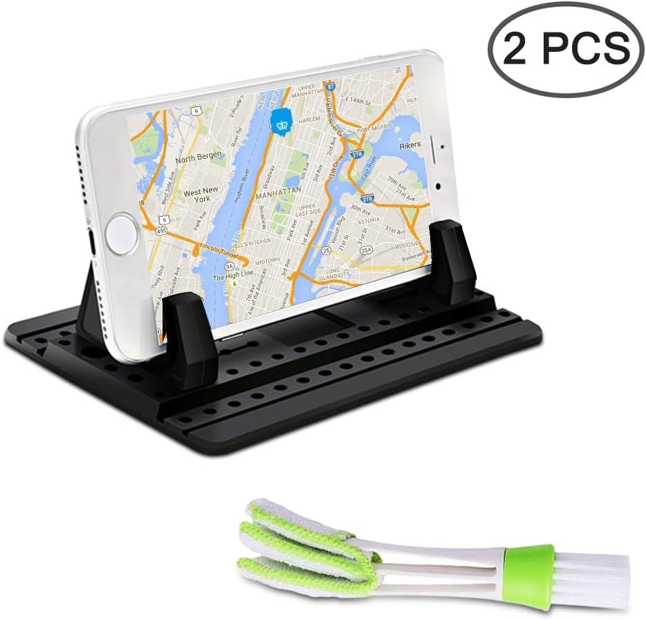 Phone Holder for Car with Air Vent Brush, Universal Silicone Cellphone Mount for Vehicle Mobile Phone GPS