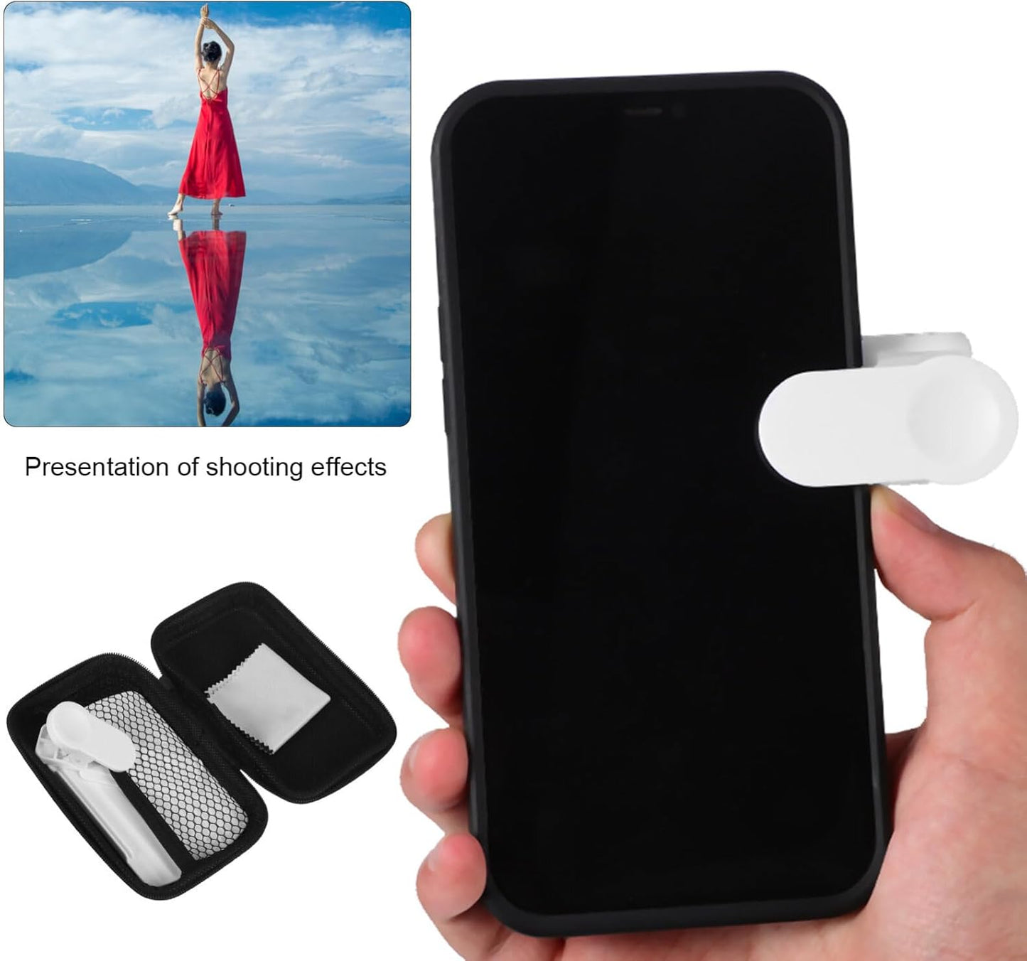Gatuida Smartphone Camera Mirror Reflection Clip Kit, 2PCS Adjustable Phone Camera Mirror Kit for Photography