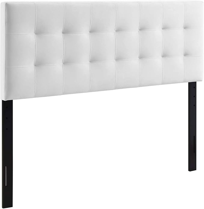 Modway Lily Queen Biscuit Tufted Performance Velvet Headboard, White