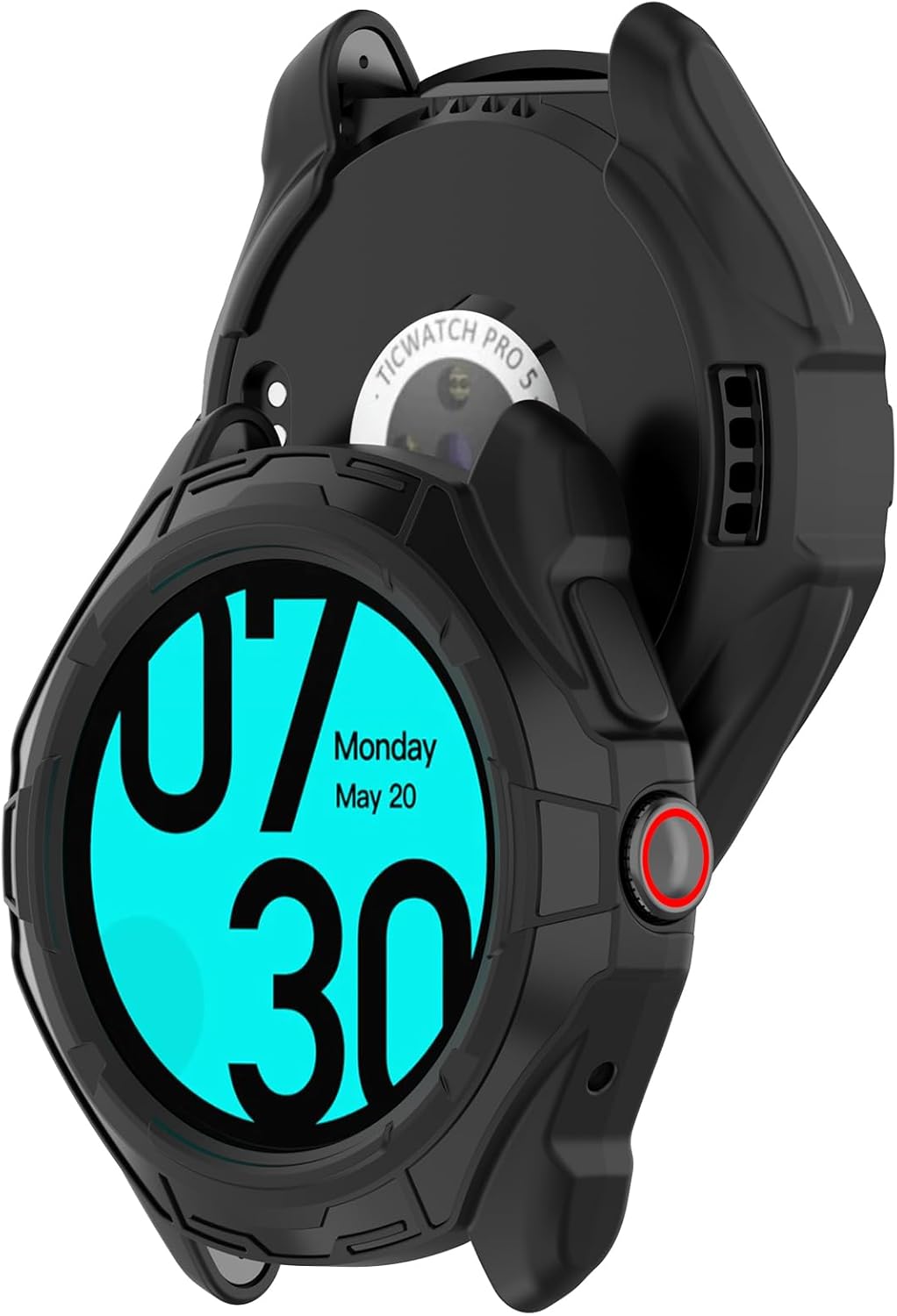 Fit for Ticwatch Pro 5 Case Cover, Scratch-Resistant Soft TPU Clear Protective Bumper Frame for Ticwatch Pro 5