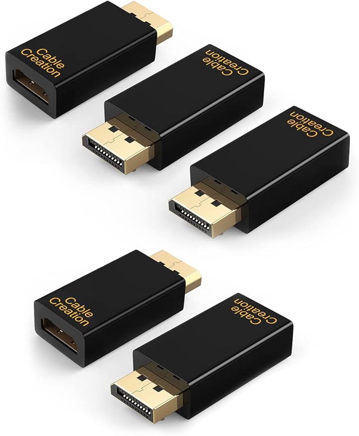 CableCreation Active DisplayPort to HDMI Adapter 5 Pack, 1080P Gold Plated DP to HDMI Adapter (Male to Female) 1.3V, Uni-Directional Display Port to HDMI Adapter