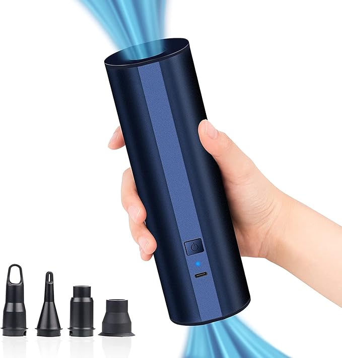 Electric Air Pump for Inflatables- 2×2000mAH Rechargeable Battery Powered Air Mattress Pump- Cordless Portable Air Pump, Quick-Fill Inflator Pump for Camping Air Mattress Bed, Pool Floats Toys, Boats
