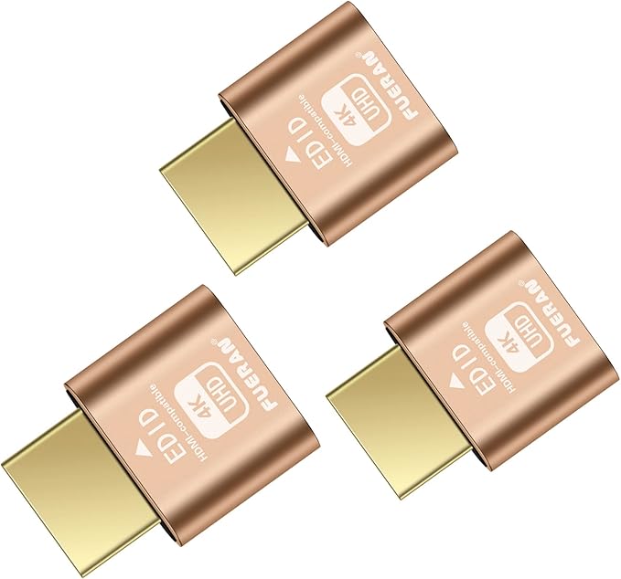 HDMI Dummy Plug 4K HDR,EDID Emulator & Virtual Monitor, Headless Display Adapter,hdmi Fake emulators,Supports up to 4k@60Hz,1080@120Hz(3 Pack)
