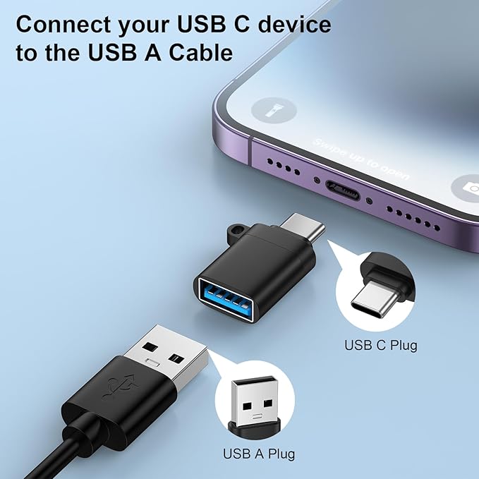 USB C to USB 3.0 Adapter 5Pack USB C Male to Female OTG Converter for Google Pixel 10A 10 Pro XL 10 Pro Fold 10 9A 9 8 7 6 Pro,OTG Adapter for Android Replacement for Samsung Galaxy S25 S24 S23 S22
