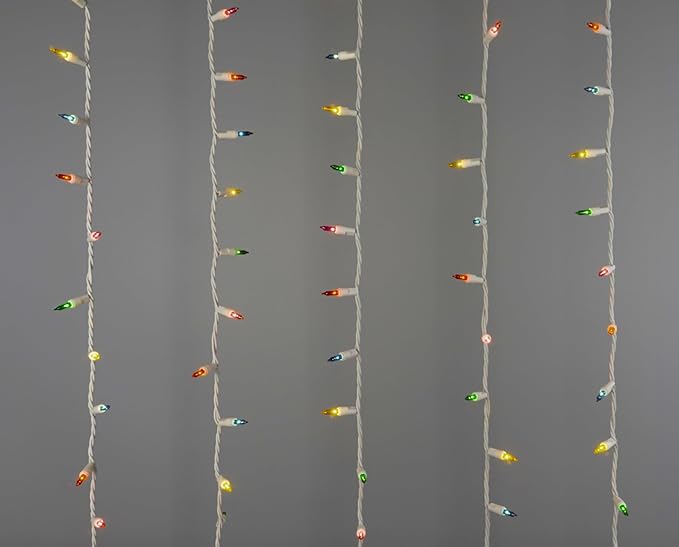 Brite Star 100 Count Mini String Christmas Lights, Multi - 22 feet Indoor/Outdoor Christmas Tree Lights with White Wire