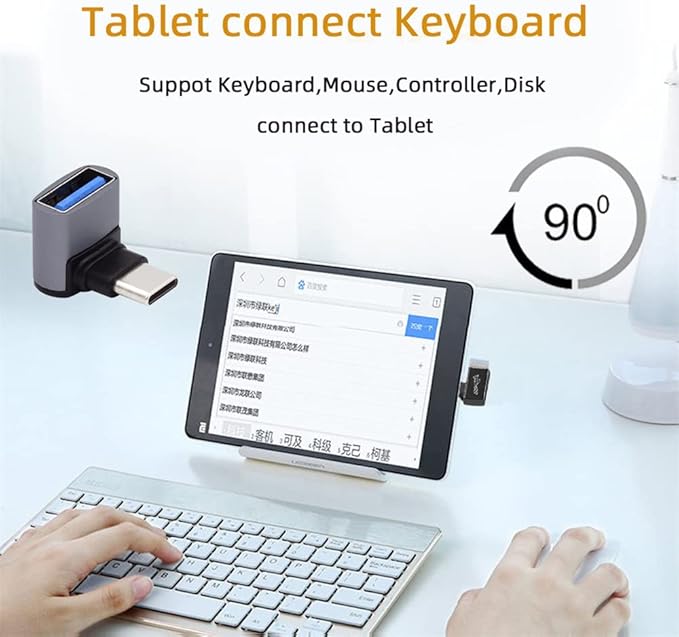 xiwai Up Down Angled USB-C Type-C to USB 3.0 Female OTG Adapter 90 Degree for Laptop Tablet Phone