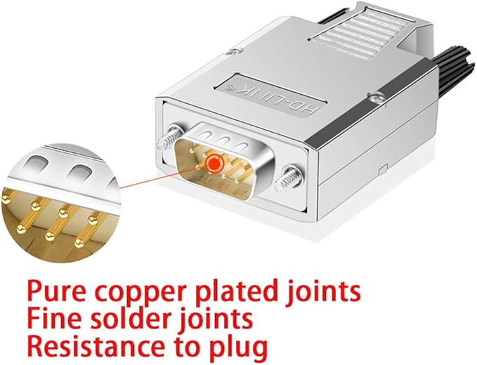 2PCS DB9 Breakout Connector, Solderfree Metal Shell RS232 D-SUB Serial to 9-Pin Port Terminal Male Adapter Connector Breakout Board with Case