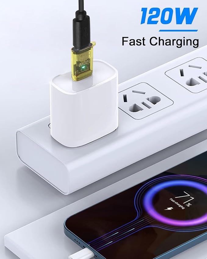 Poyiccot 4Pack 10Gbps USB C Female to USB Male Adapter 120W USB 3.2 Type C to Type A Charger Connector with Double-Side LED Comaptible for iPhone 15 16 Plus Pro Max, Laptop, Charger, Earphone, Yellow