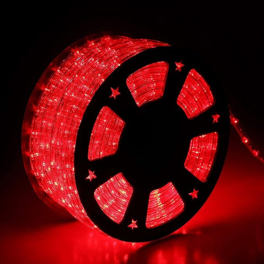 100Ft LED Rope Lights, LED Strip Lights Outdoor Waterproof Decorative Lighting for Indoor/Outdoor, Eaves, Backyards Garden, Halloween and Christmas Decorations(Christmas Red)