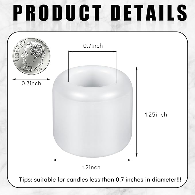 Suclain 20 Pieces 0.7 Inch Chime Candle Holder Small Candle Holders Ceramic Holder for Rituals, Spells, Vigil, Altar, Witchcraft, Wiccan Supplies(White)