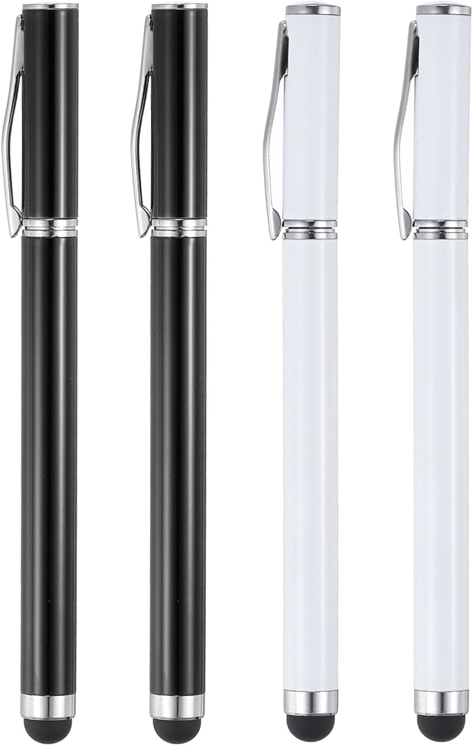 MECCANIXITY 4pcs Ballpoint Pen - 2 in 1 Ink Pen & Fine Point Rubber Stylus for All Touch Screens