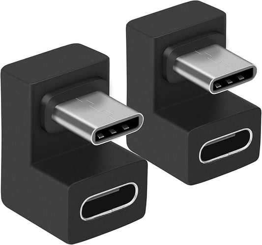 USB C 180 Degree Angled Adapter, U Shape USB C 3.1 Male to Female Type-C Angled High-Speed Data Transfer Connector Compatible for Samsung, MacBook and More