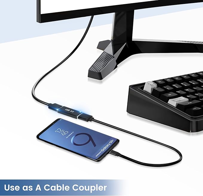 USB Female to Female Adapter (2 Pack), USB 3.0 to Type A Coupler for Connecting Two USBA Male Ends Converter Devices, Extender Connector, USB3.0 Expansion Adapters