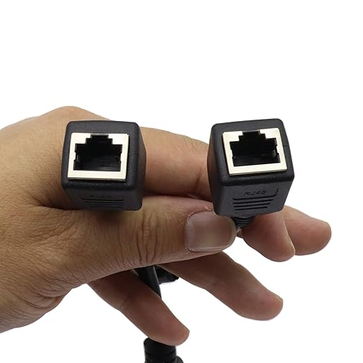 VGA Extender Network Adapter VGA to RJ45 Cable,VGA 15-Pin Port Male to RJ45 Female Cat5/6 Ethernet LAN Console for Multimedia Video and Extend Distance of VGA Devices (15Cm/6Inch,2PACK)