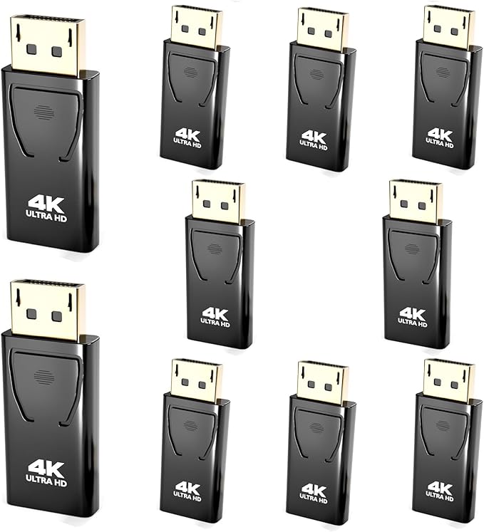 PANPEO 10-Pack DP to HDMI Adapter, 4K 60Hz DisplayPort to HDMI Cable Gold-Plated, Uni-Directional Passive Adapter Compatible with Laptop, PC, Desktop, Monitor, Projector, TV