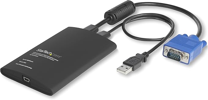 StarTech.com Portable Laptop Crash Cart Adapter, USB/VGA Analogue KVM Console, File Transfer & Video Capture, Windows/Linux/MacOS, TAA
