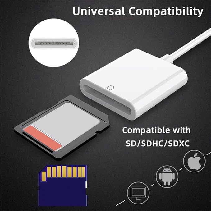 NFHK USB 2.0 Type C USB-C to Standard SD SDXC SDHC Card Reader Adapter Compatible with MacBook Laptop Tablet Phone