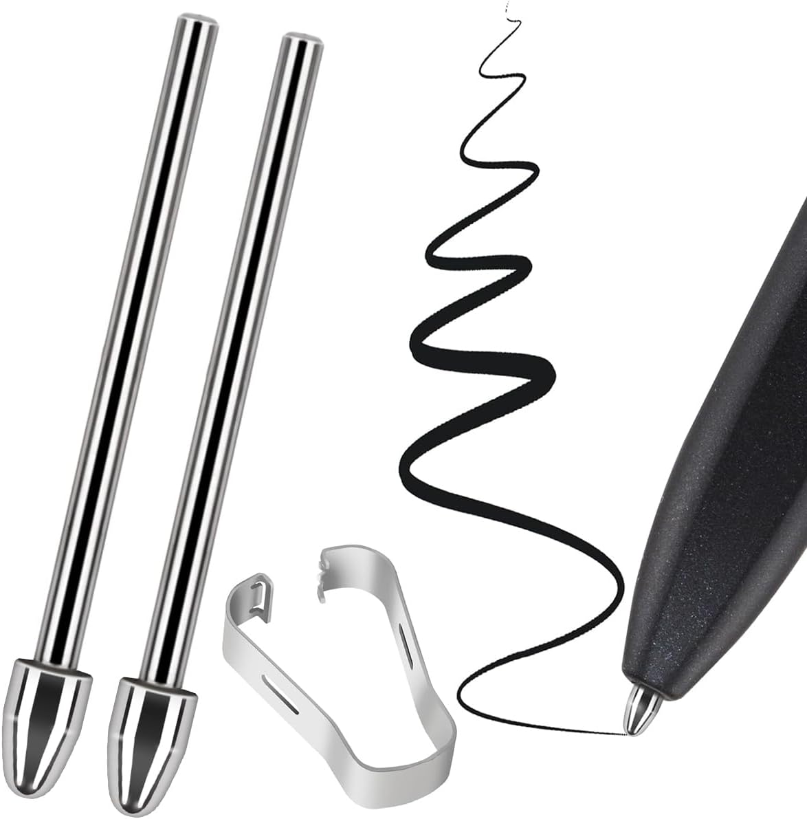 Miimall Pen Tips for Remarkable 2 Paper Tablet Pen, Metal Replacement with 2 Tips/Nibs & 1 Tweezer - Silvery
