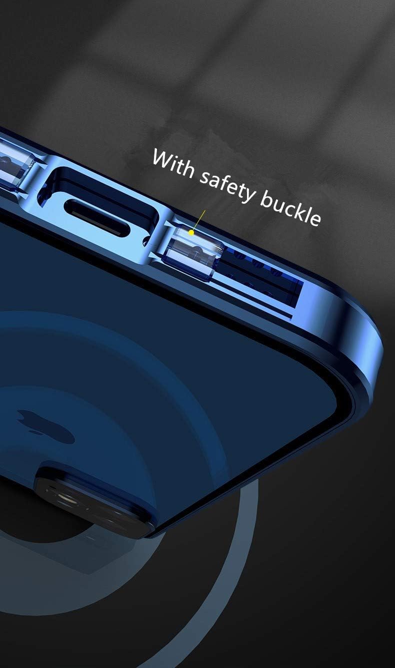 iPhone 12 Pro Max Case with Safety Lock & Strong Magnetic Adsorption, Camera Lens Protector, 360 Full Body Protection