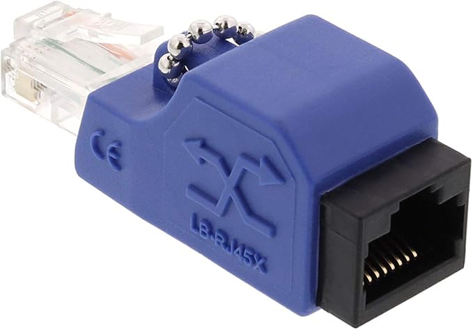 Networx® Fast Ethernet Crossover Adapter (Cat5e) - RJ45 Male to Female - 10/100Base-T Crossover for Legacy Devices
