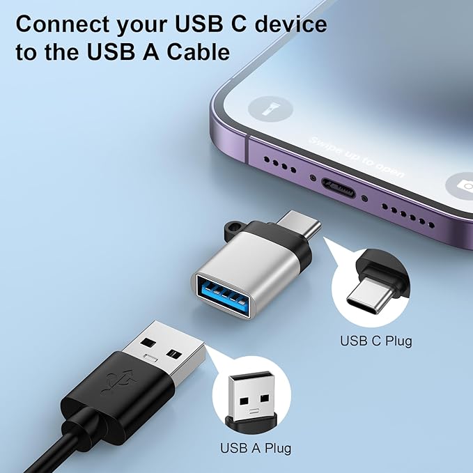 USB C to USB Adapter,5Pack Type C OTG Converter, Type C Male to USB 3.0 Female Adapter for Samsung Galaxy S26 S25 S24 S23 S22 S21 S20 S10 Ultra A17 A16 A15 A14 A13,Google Pixel 10 9 8 Pro