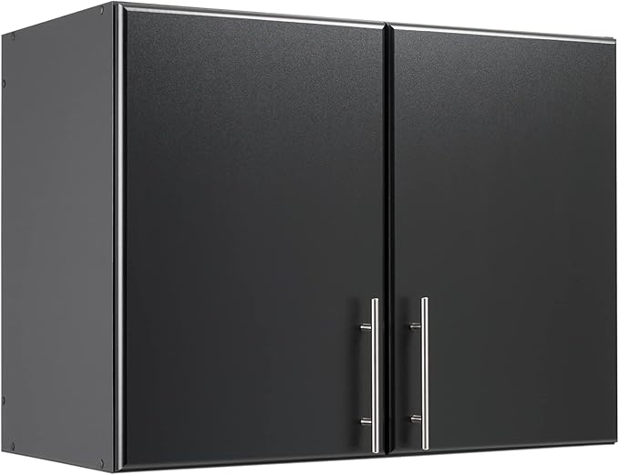 Prepac Elite 32 in. 2-Door Engineered Wood Stackable Wall Cabinet in Black