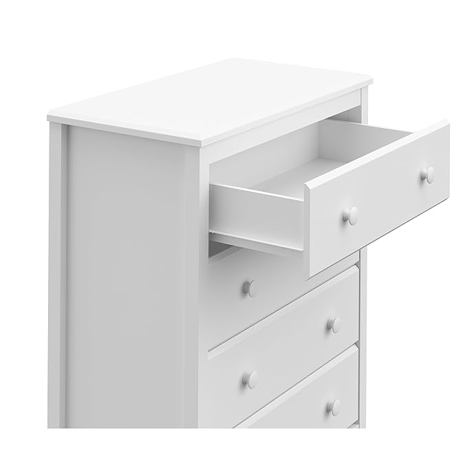 Storkcraft Alpine 4 Drawer Chest (White) – GREENGUARD Gold Certified, Dresser For Nursery, 4 Drawer Dresser, Kids Dresser, Nursery Dresser Drawer Organizer, Chest of Drawers