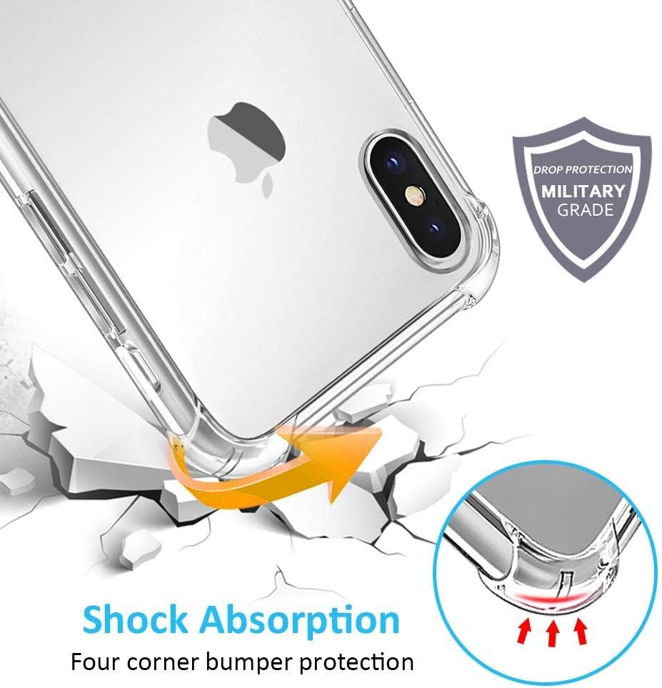 Phone Case Compatible for iPhone XR, Crystal Clear Hard Back Cover with Shockproof Protection, 6.1 inches