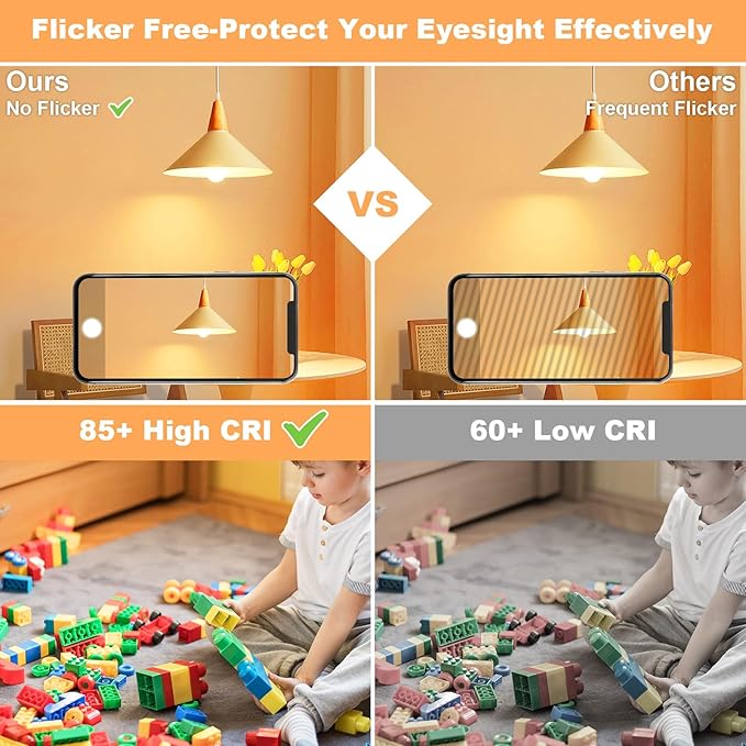 hansang E26 Appliance Light Bulb, 3000K Soft White, 60 Watt Equivalent Small Light Bulb, E26 LED Bulb for Ceiling Fan, A15 Light Bulb, 600lm 120V, CRI85+, Eye Protection, 120V, Non-Dimmable 6 Pack