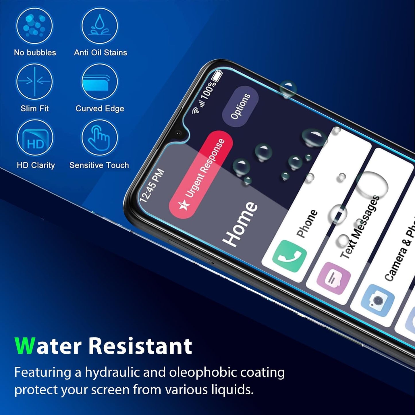 Lively Smart 4/Jitterbug Smart4 Tempered Glass Screen Protector 3 Pack, 9H Hardness, HD Clarity, Case Friendly, Bubble