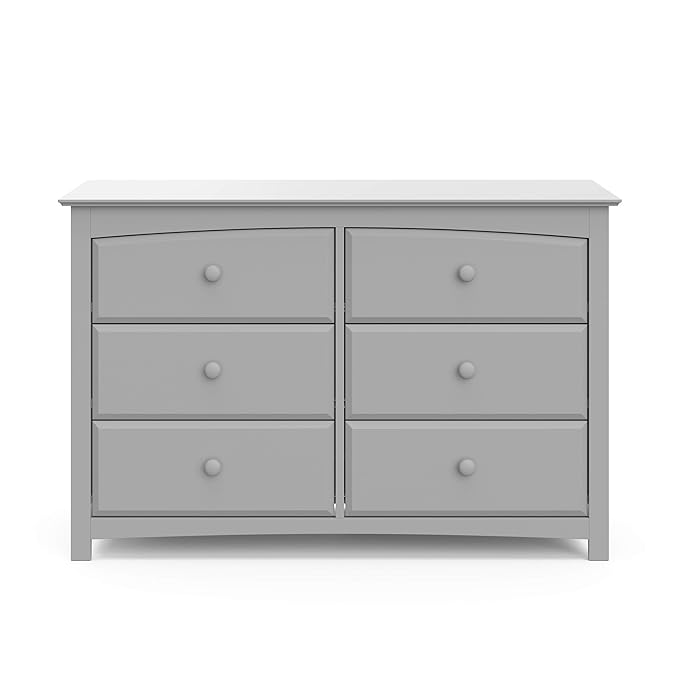 Storkcraft Kenton 6 Drawer Universal Dresser (Pebble Gray) – Dresser For Kids Bedroom, Chest Of Drawers For Bedroom With 6 Drawers