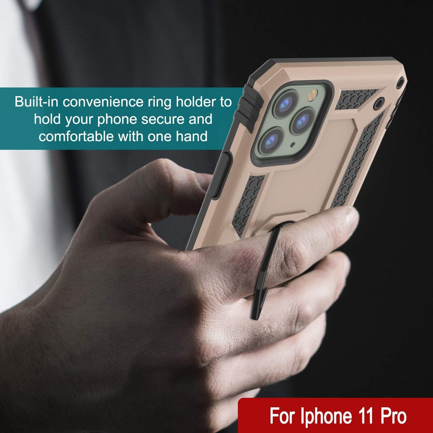 Punkcase ArmorShield Series Case for iPhone 11 Pro, Military Style Protective Dual Layer with Kickstand