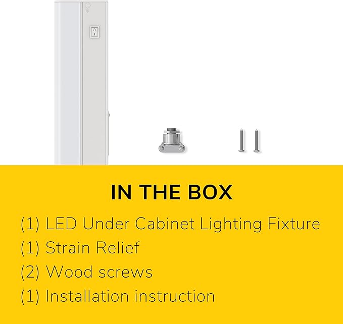 GETINLIGHT 24-inch Hardwired Only LED Under Cabinet Lighting, Soft White(3000K), Dimmable, Matte White Finished, ETL Listed, IN-0201-13-WH