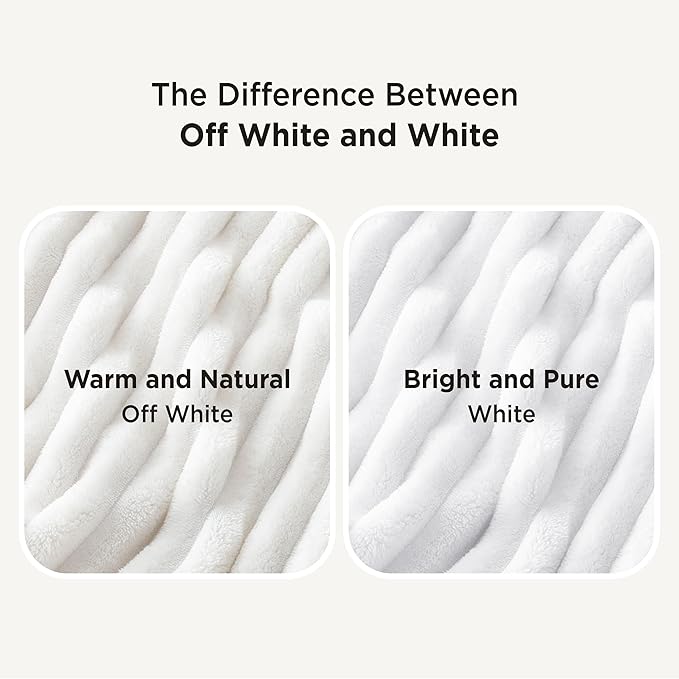 Bedsure GentleSoft Queen Blanket for Couch - Cozy Soft Blankets for Women, Cute Small Fleece Throws for Girls, White, 90x90 Inches