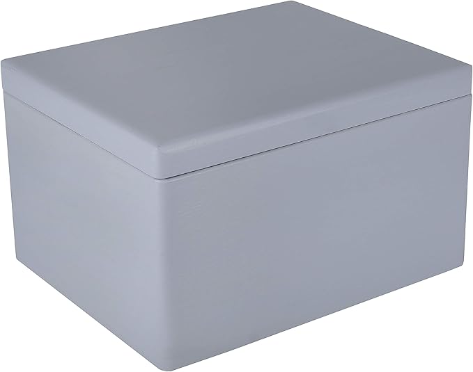 Large Grey Wooden Box Storage with Hinged Lid | 15.8 x 11.8 x 9.44 inches (+-0.5) | with Handles | Gift Box Storage Document | Product NOT Intended for 15 Years OR Below