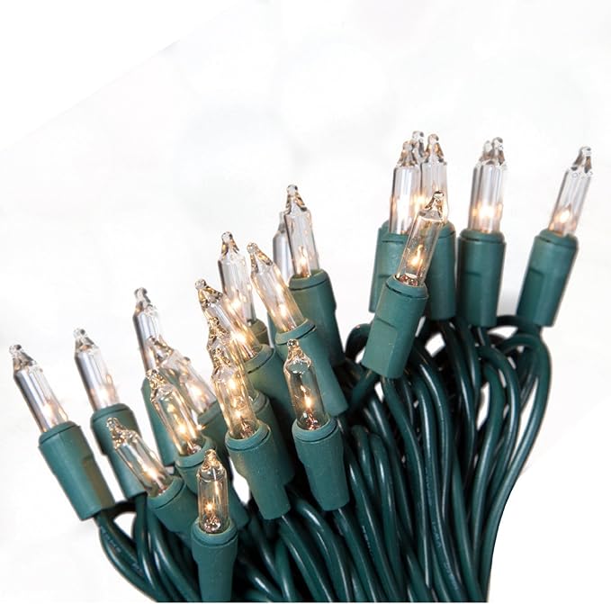 Noma/Inliten Holiday Wonderland 100-Count Clear Christmas Light Set,Green Wire