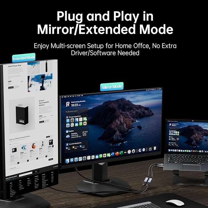 Active DisplayPort to HDMI Adapter, 8K@60Hz 4K@120Hz, DP 1.4 to HDMI 2.1 Converter, Unidirectional for Gaming PC, Laptop, GPU to Monitor, TV, Projector
