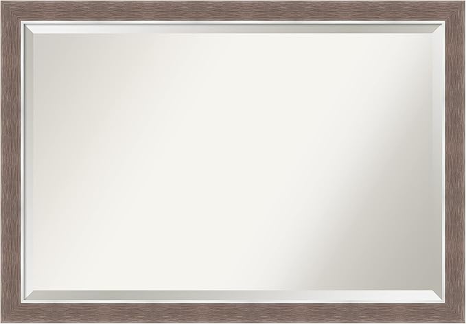 Amanti Art Brown Bathroom Mirror for Over Sink, 27x39 Noble Mocha Rectangle Vanity Mirror, Large Casual Frame, Hangs Horizonally and Vertically, Bathroom Wall Decor, Beveled Edge