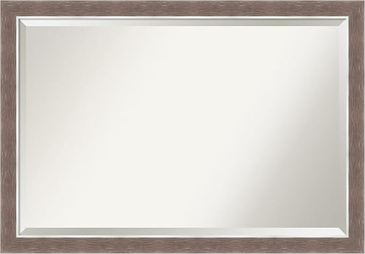 Amanti Art Brown Bathroom Mirror for Over Sink, 27x39 Noble Mocha Rectangle Vanity Mirror, Large Casual Frame, Hangs Horizonally and Vertically, Bathroom Wall Decor, Beveled Edge
