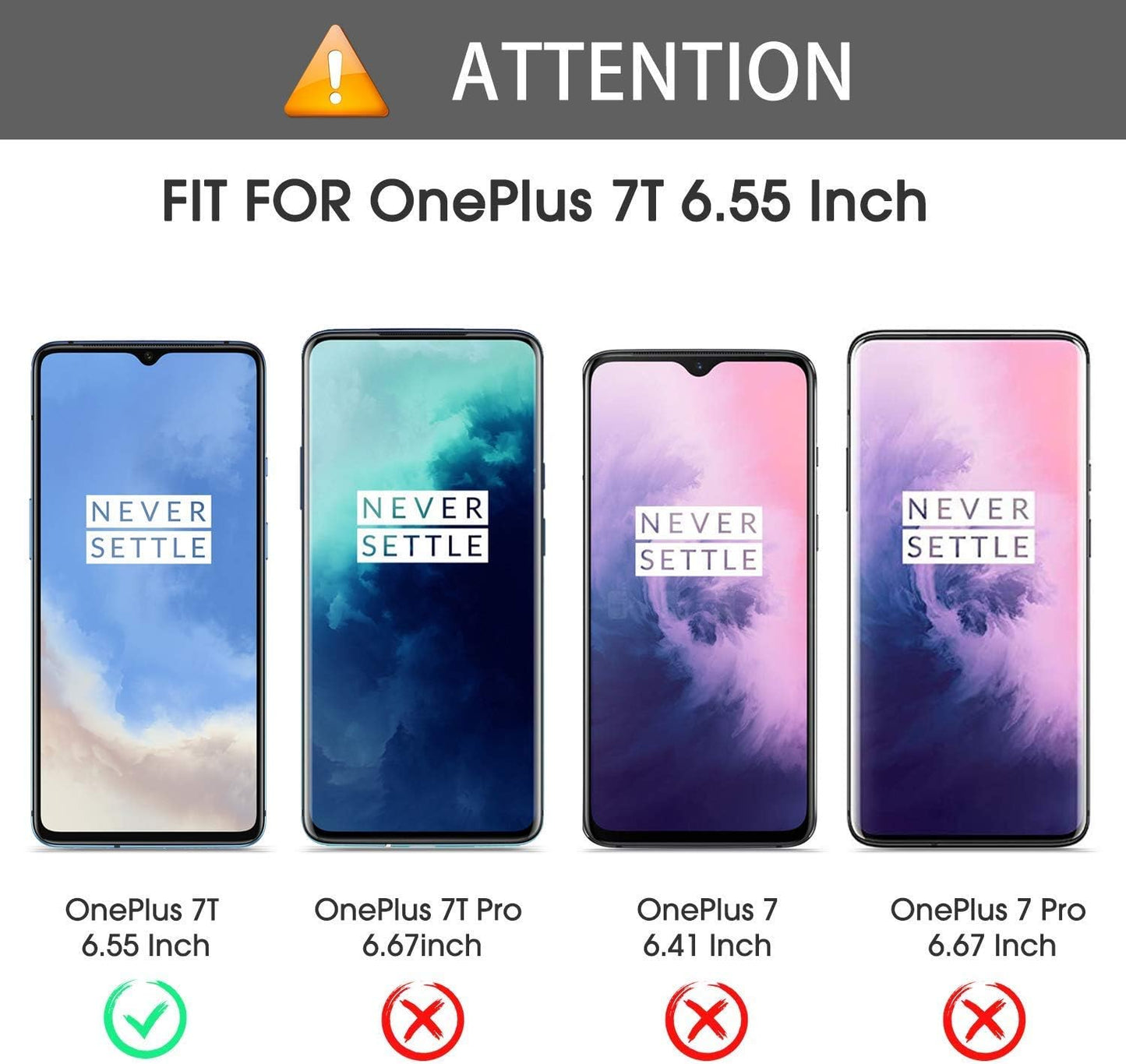 LuluMain Metal Ring Grip Kickstand Case for OnePlus 7T, Shockproof Hard Bumper, Dual Layer Rugged Cover, Navy Blue