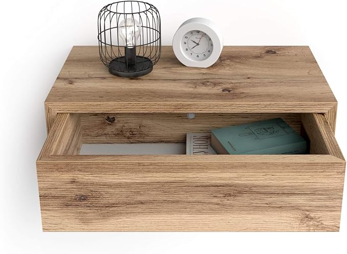 Mobili Fiver, Riccardo Floating nightstand, Rustic Oak, Made in Italy